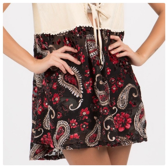 Boho 70’s Suede & Paisley Baby Doll Tunic - Picture 4 of 12